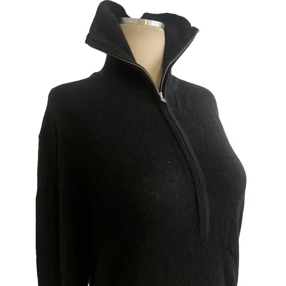 Everlane The Luxe Merino Half-Zip Sweater in Black Medium New Womens Knit Top - Picture 5 of 11